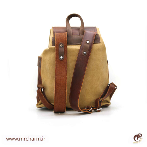 کوله پشتی چرم و برزنتmrch300050 - تصویر 6