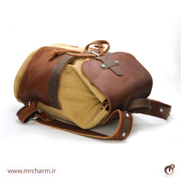 کوله پشتی چرم و برزنتmrch300050 - تصویر 7
