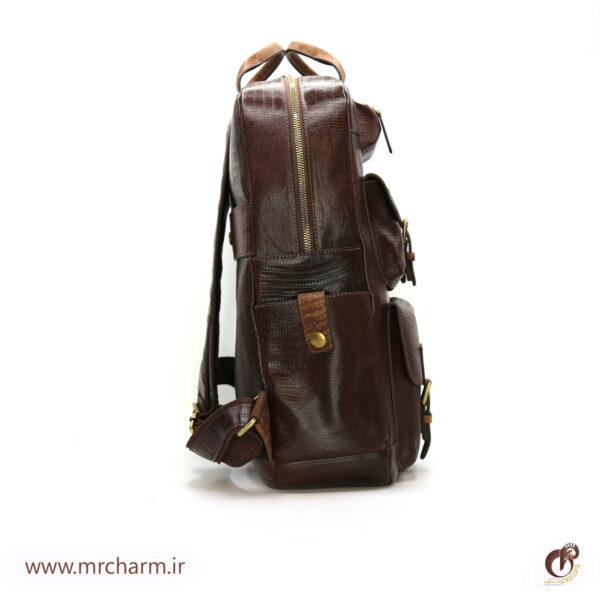 کوله پشتی هشت جیب تمام چرم mrch30045 - تصویر 8
