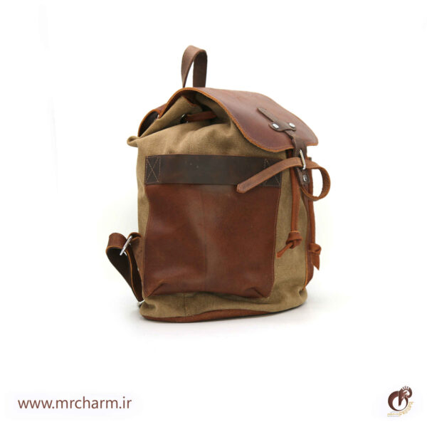 کوله پشتی چرم و برزنتmrch300050 - تصویر 9