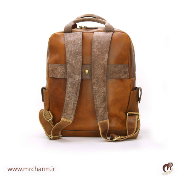 کوله پشتی هشت جیب تمام چرم mrch30045 - تصویر 12