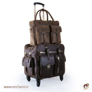 ست کیف و چمدان چرم کلاسیک mrc168-19