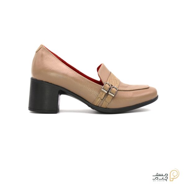 کفش پاشنه دار مجلسی چرم زنانه mrc2118-07 - تصویر 2