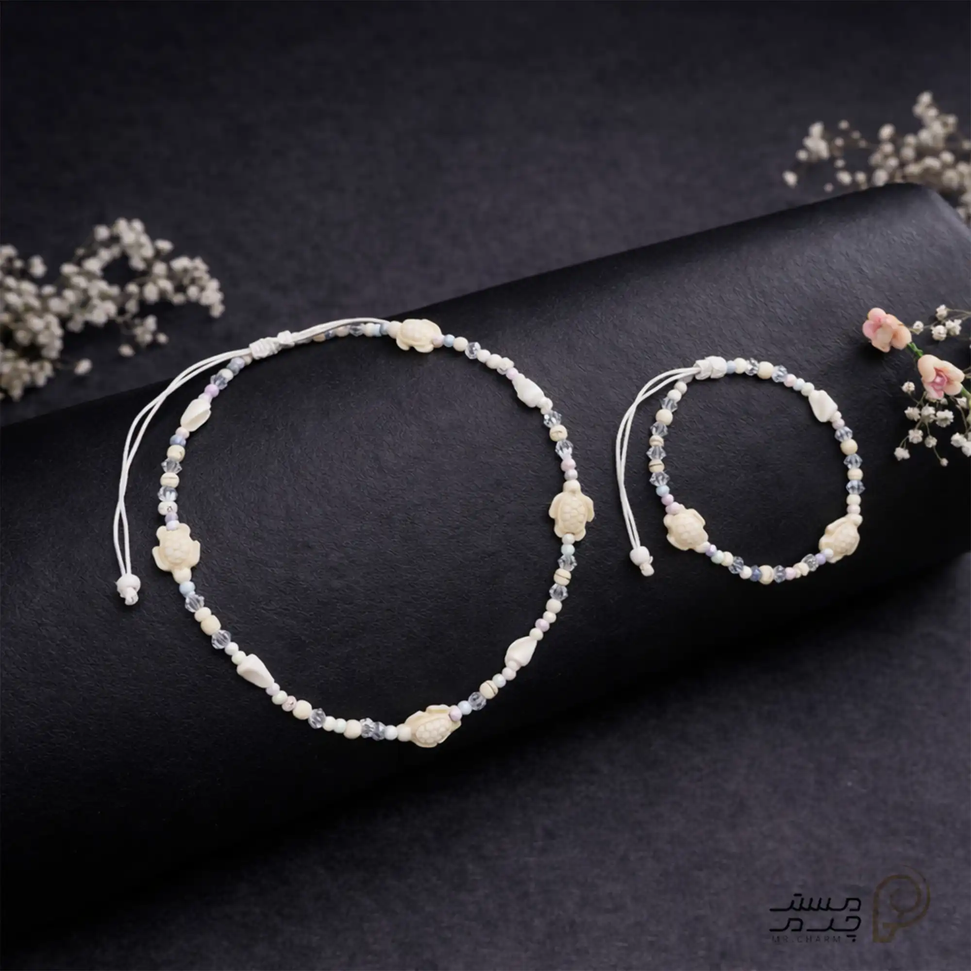 04df5s4d5fsdf دستبند/پابند گردنبند صدفی mr25-02 - Image 1