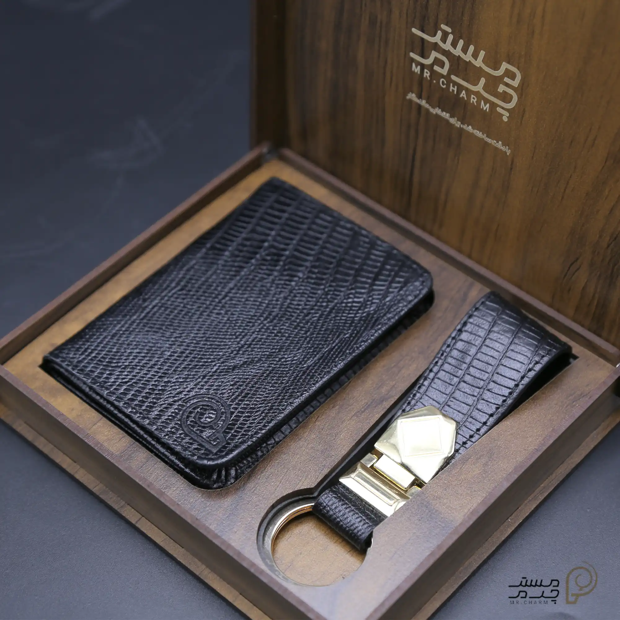 1318-15054545sdf ست هدیه چرم جاکارتی و جاکلیدی mrc1318-15 - Image 1